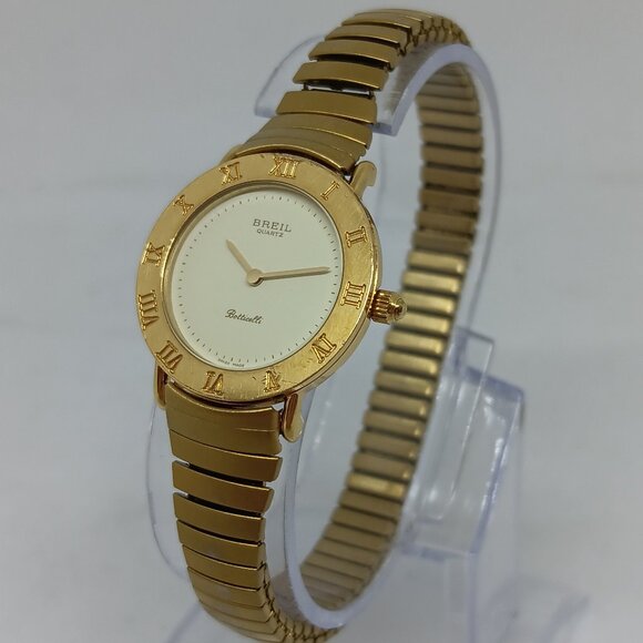 VINTAGE Breil 81016 Women's 25mm Champagne Dial Swiss Quartz Watch NEW BATTERY - Picture 1 of 11